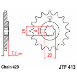 Kit chaîne EK/JT 420SH 12/50 - couronne standard