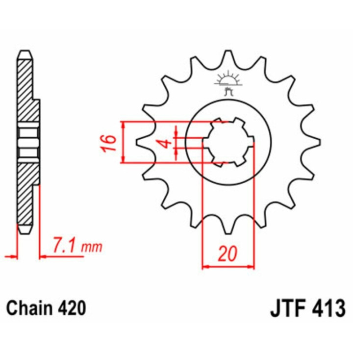 Kit chaîne EK/JT 420SH 12/50 - couronne standard