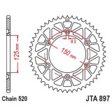 Kit chaîne EK/JT 520SRX2 13/45 - couronne ultra-light