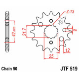 Kit chaîne EK/JT 530SRX2 16/42 - couronne standard