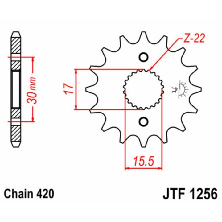 Kit chaîne EK/JT 420SH 15/50 - couronne ultra-light anti-boue