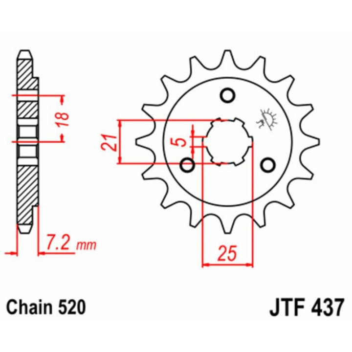 Kit chaîne EK/JT 520SRX2 16/42 - couronne standard