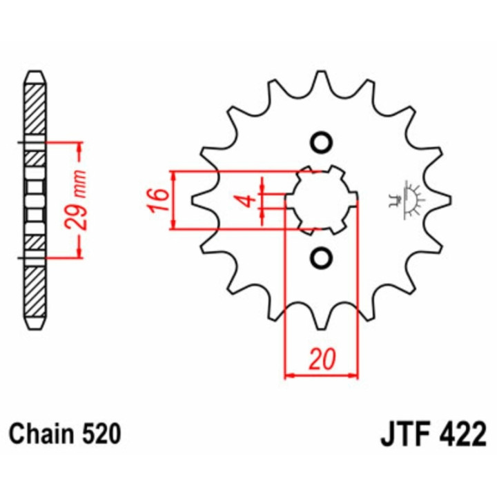 Kit chaîne EK/JT 520M3 12/47 - couronne ultra-light