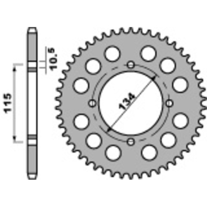 Kit chaîne EK/PBR 530 SRX2 - 14/46-106 - Couronne acier standard