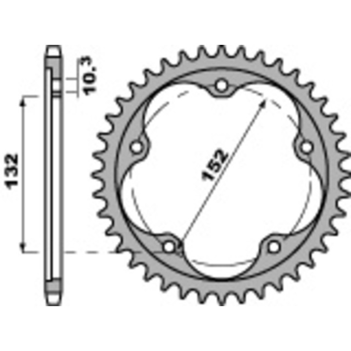 Kit chaîne EK/PBR 525 SRX2 - 15/43-112 - Couronne alu renforcé