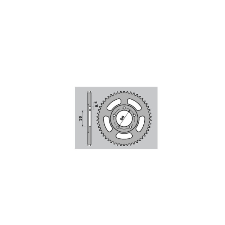 Kit chaîne EK/PBR 420 SR - 12/44-126 - Couronne acier standard