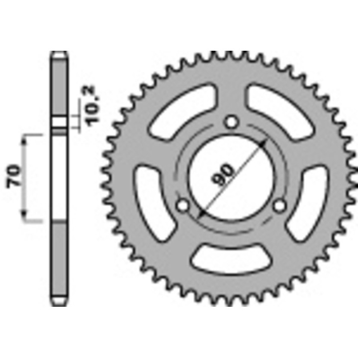 Kit chaîne EK/PBR 420 SR - 15/45-120 - Couronne acier standard