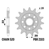 Kit chaîne EK/PBR 520 SRX2 - 13/43-108 - Couronne acier standard