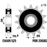 Kit chaîne EK/PBR 525 ZVX3 - 16/43-118 - Couronne acier standard
