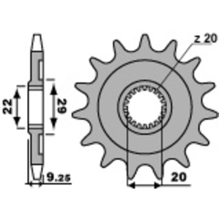 Kit chaîne EK/PBR 520MRD7 13/51-116 - couronne standard