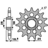 Kit chaîne EK/PBR 525 MVXZ2 - 16/41-110 - Couronne acier renforcé