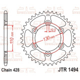 Kit chaîne EK/JT 428SROZ 16/56-134 - couronne standard