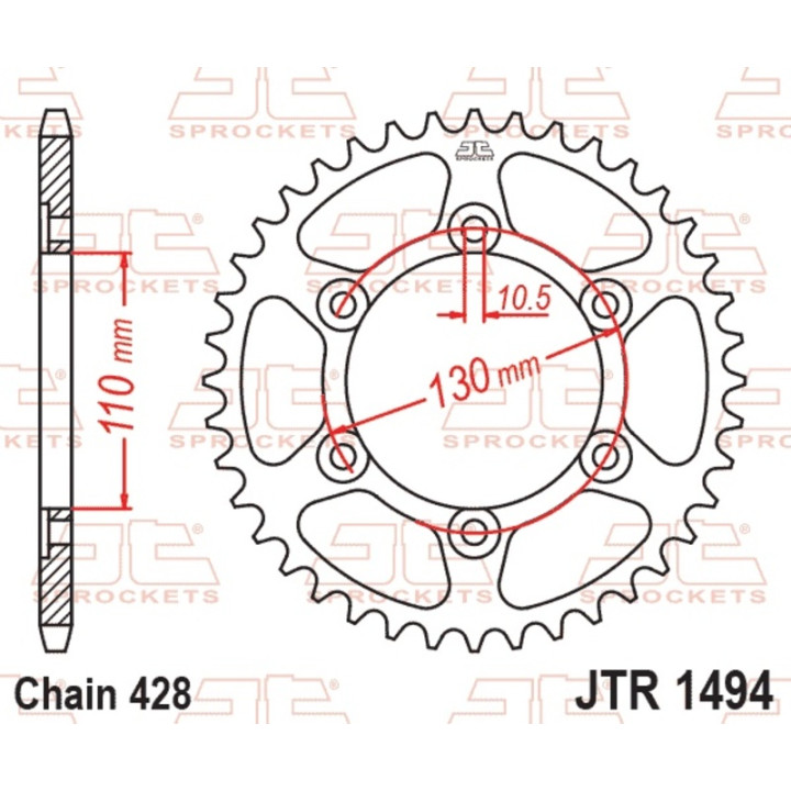Kit chaîne EK/JT 428SROZ 16/56-134 - couronne standard