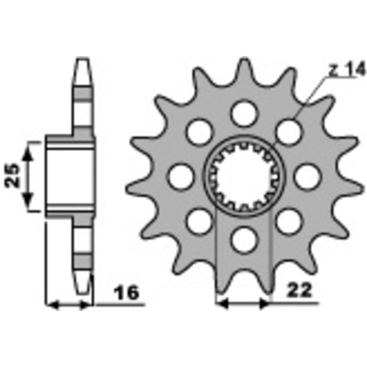 Kit chaîne EK/PBR 520 ZVX3 - 15/39-104 - Couronne acier standard