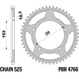 Kit chaîne EK/PBR 525 ZVX3 - 18/44-118 - Couronne acier standard