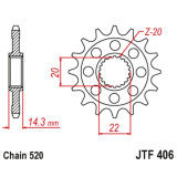 Kit chaîne EK/JT 520SROZ2 16/40 - couronne standard
