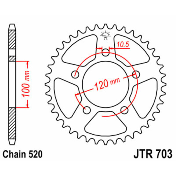 Kit chaîne EK/JT 520ZVX3 15/42 - couronne standard