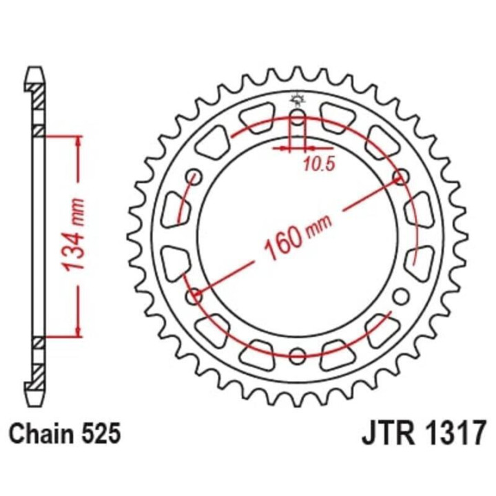 Kit chaîne EK/JT 525ZVX3 16/43 - couronne standard