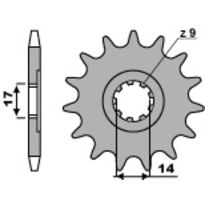 Kit chaîne EK/PBR 428 DEH - 12/49-132 - Couronne acier standard