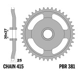 Kit chaîne EK/PBR 415 RR - 13/37-122 - Couronne acier standard