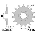 Kit chaîne EK/PBR 415 RR - 13/34-110 - Couronne acier standard
