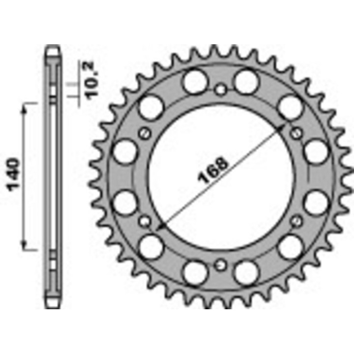Kit chaîne EK/PBR 525 SRX2 - 20/47-120 - Couronne acier standard
