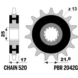 Kit chaîne EK/PBR 520 SROZ2 - 15/45-118 - Couronne acier standard