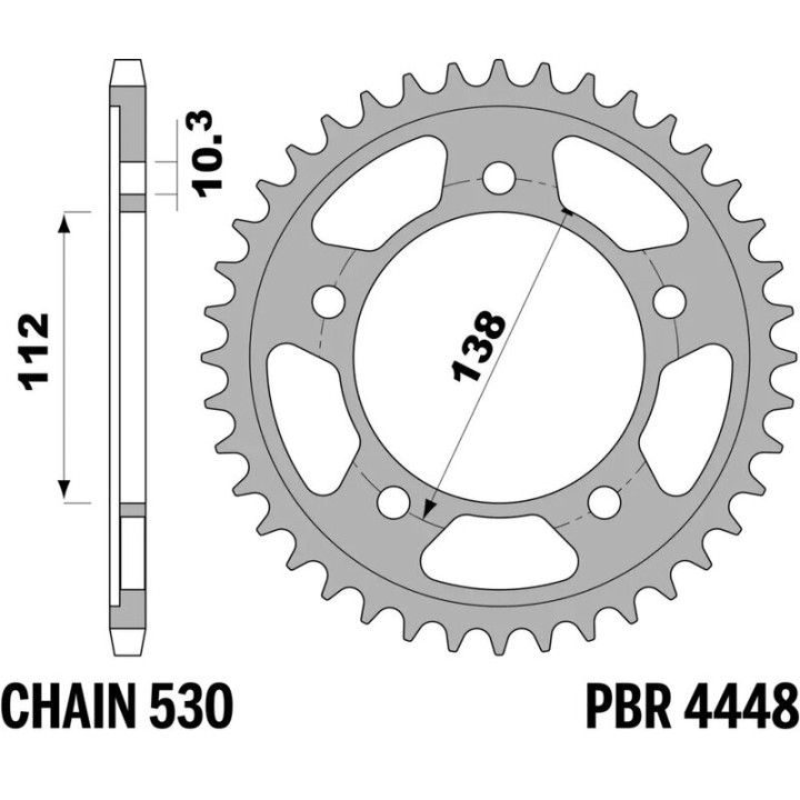 Kit chaîne EK/PBR 530 SRX2 - 16/48-116 - Couronne acier standard