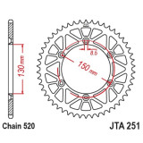 Kit chaîne EK/JT 520M3 14/48 - couronne ultra-light