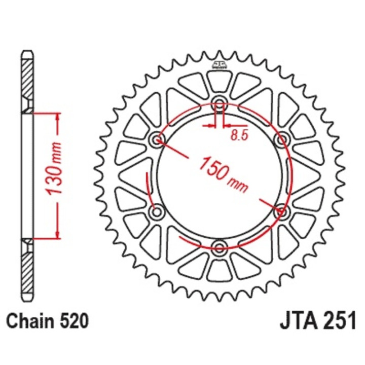 Kit chaîne EK/JT 520M3 14/48 - couronne ultra-light