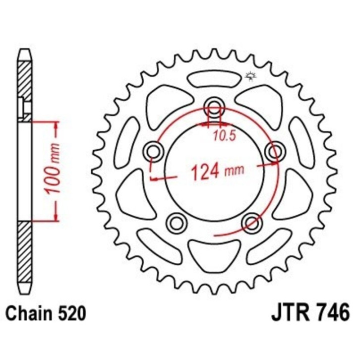 Kit chaîne EK/JT 520ZVX3 15/46 - couronne standard
