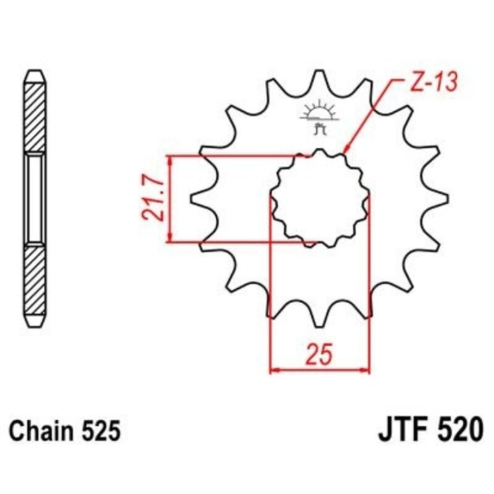 Kit chaîne EK/JT 525ZVX3 16/43 - couronne standard