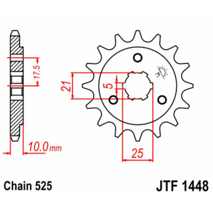 Kit chaîne EK/JT 525SRX2 15/47 - couronne standard