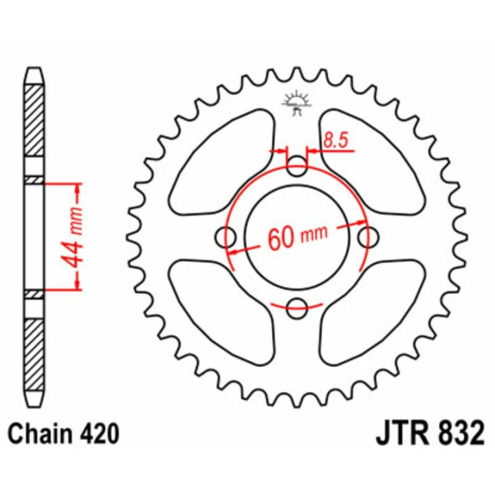 Kit chaîne EK/JT 420SH 13/48 - couronne standard
