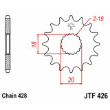 Kit chaîne EK/JT 428ZVX 14/47 - couronne standard