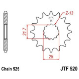 Kit chaîne EK/JT 525SRX2 15/44 - couronne standard