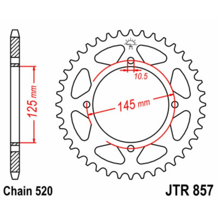 Kit chaîne EK/JT 520SRX2 15/46 - couronne standard