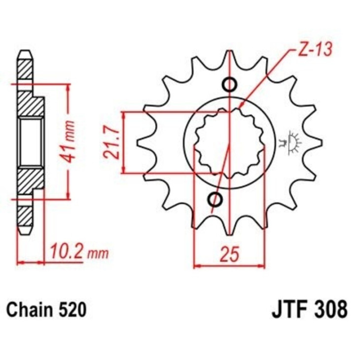 Kit chaîne EK/JT 520SRX2 15/46 - couronne standard
