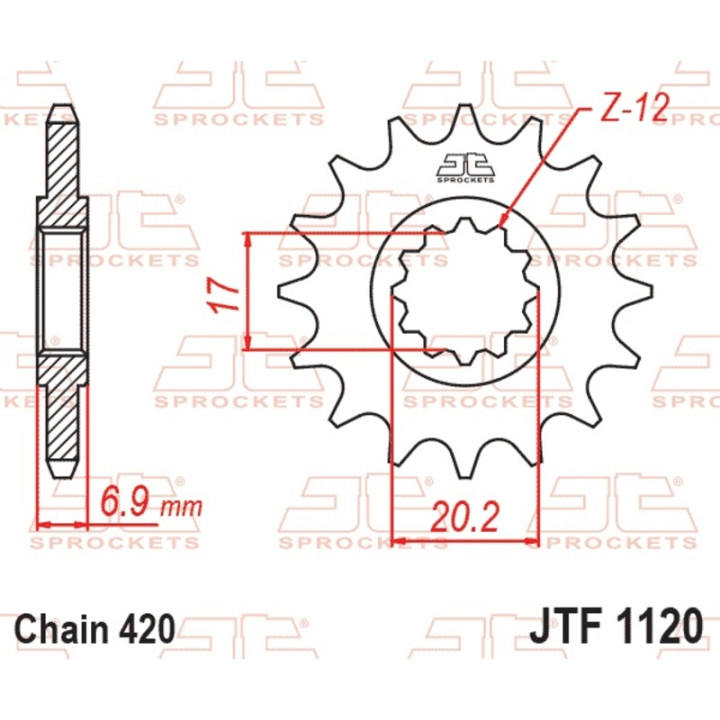 Kit chaîne EK/JT 420SH 11/52 - couronne standard