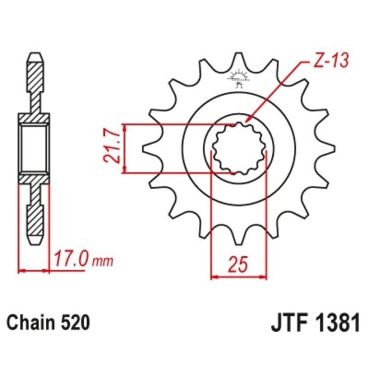 Kit chaîne EK/JT 520SRX2 15/41 - couronne standard