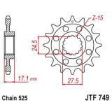 Kit chaîne EK/JT 525 ZVX3 - 16/41-114 - Couronne acier standard - Necessite un porte couronne JT SPROCKETS