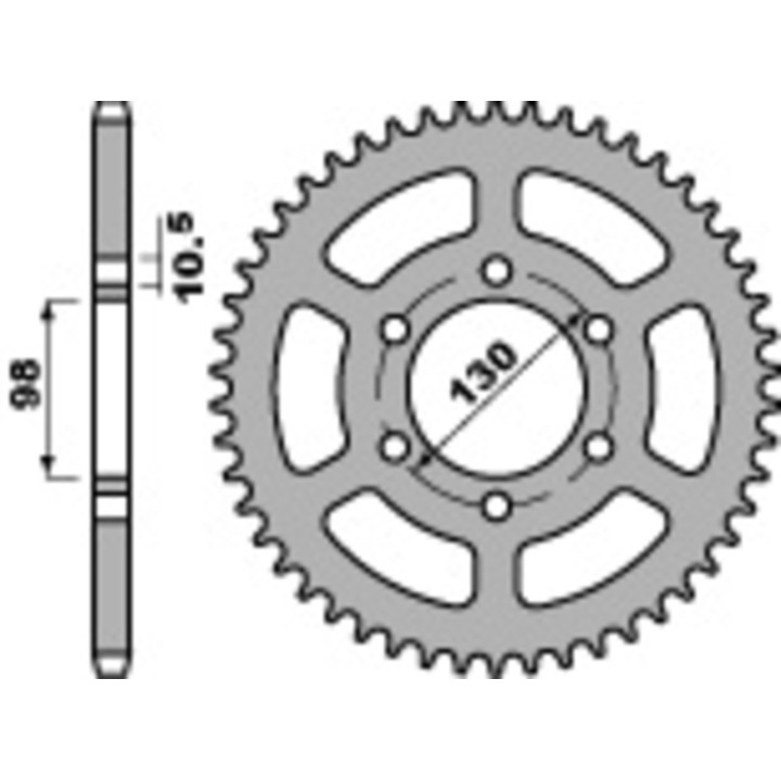 Kit chaîne EK/PBR 630 SRO - 15/35-92 - Couronne acier standard