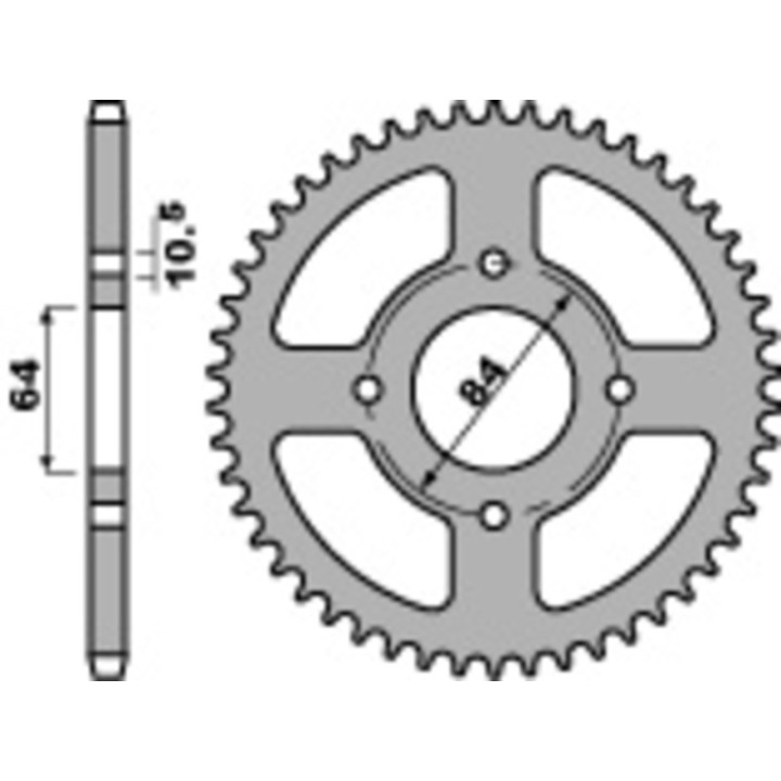 Kit chaîne EK/PBR 428 DEH - 14/51-134 - Couronne acier standard