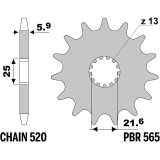 Kit chaîne EK/PBR 520MRD7 13/49 - couronne ultra-light