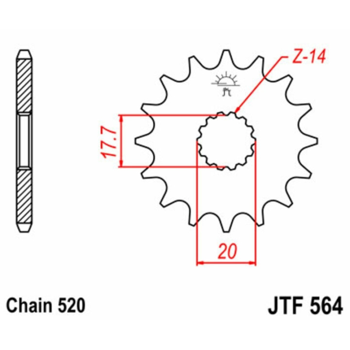 Kit chaîne EK/JT 520M3 13/51 - couronne ultra-light