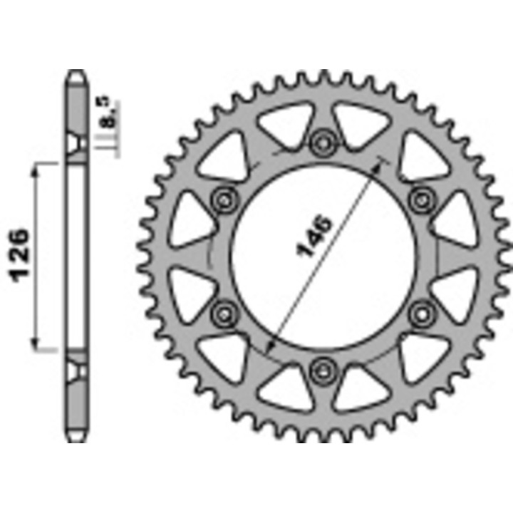 Kit chaîne EK/PBR 520 SRX2 - 14/47-112 - Couronne acier standard
