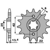 Kit chaîne EK/PBR 525 SRX2 - 16/36-108 - Couronne acier standard