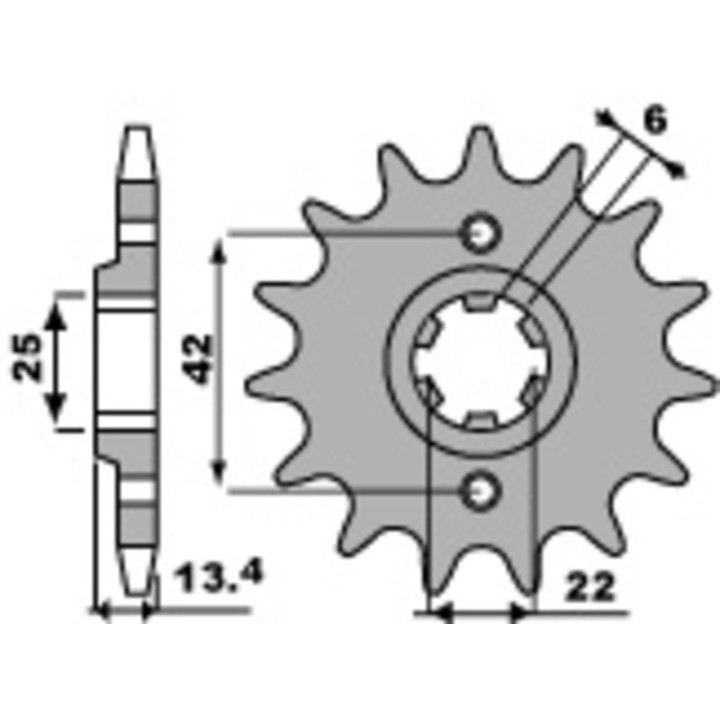 Kit chaîne EK/PBR 525 SRX2 - 16/36-108 - Couronne acier standard