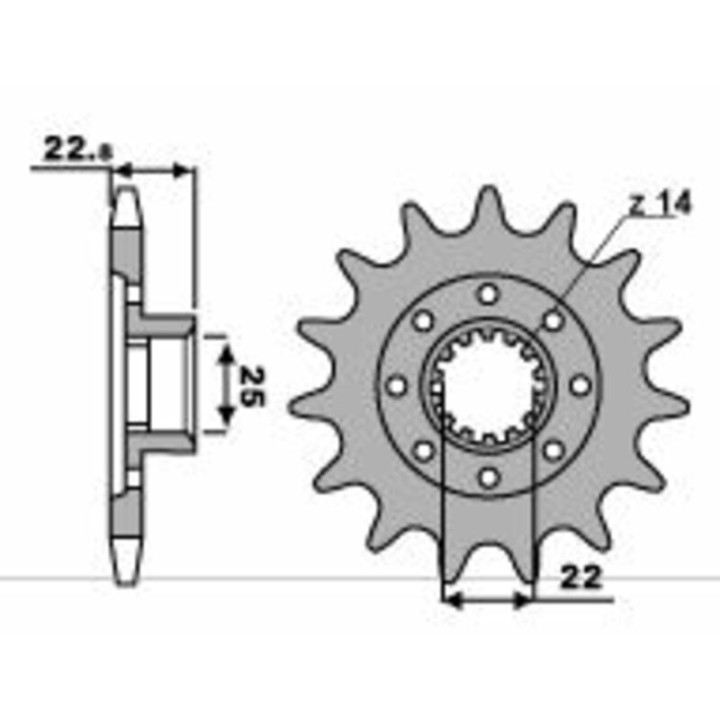 Kit chaîne EK/PBR 520 MVXZ2 - 16/43-116 - Couronne acier renforcé