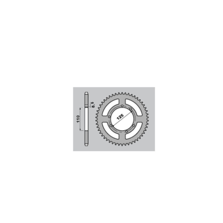 Kit chaîne EK/PBR 428 DEH - 12/60-134 - Couronne acier standard